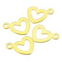 pendentifs de cœur en inox , 201 acier inoxydable, coeur, Placage galvanique, bijoux de mode & unisexe, doré Environ 1.5mm, Vendu par PC