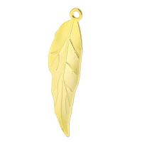 Stainless Steel Leaf Pendant, 201 Stainless Steel, Galvanic plating, fashion jewelry & Unisex, golden Approx 1.5mm 