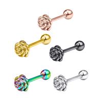 Stainless Steel Tongue Ring, 304 Stainless Steel, Flower, Vacuum Ion Plating, fashion jewelry & Unisex 