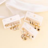 Titanium Steel Earring Set, gold color plated, fashion jewelry & for woman 