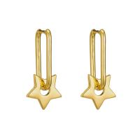 Huggie Hoop Drop Earring, laiton, Placage de couleur d'or, pour femme & émail, plus de couleurs à choisir, 26mm, Vendu par paire