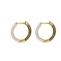 Cubic Zirconia Micro Pave Brass Earring, gold color plated, micro pave cubic zirconia & for woman & enamel 