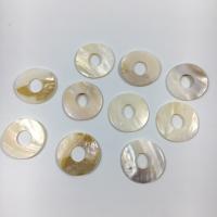 Natural Freshwater Shell Pendants, Donut, DIY, beige, 40mm 