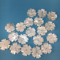 Weiße Lippenschale Perlen, Blume, geschnitzt, DIY, weiß, 20mm, verkauft von PC