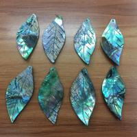 Abalone Shell Pendants, Leaf, Carved, DIY, multi-colored 