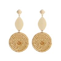 Rattan Earring, Zinc Alloy, with Paper & Wood, handmade, fashion jewelry & for woman 