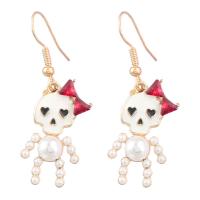 Plastic Pearl Zinc Alloy Earring, with Plastic Pearl, Halloween Jewelry Gift & for woman & enamel 