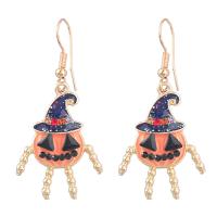Enamel Zinc Alloy Drop Earring, Halloween Jewelry Gift & for woman & with rhinestone 