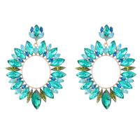 Zinc Alloy Rhinestone Drop Earring, fashion jewelry & for woman & with rhinestone 