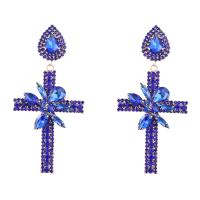 Zinc Alloy Rhinestone Drop Earring, fashion jewelry & for woman & with rhinestone 