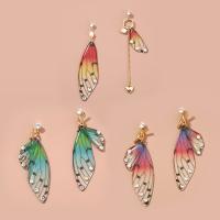 Resin Zinc Alloy Earring, with Resin, fashion jewelry & for woman & with rhinestone 