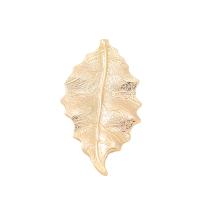 Brass Leaf Pendants, real gold plated, for woman Approx 