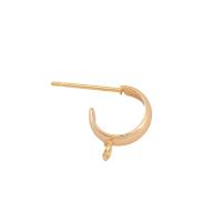 Brass Earring Stud Component, real gold plated, DIY, 10mm, Approx 