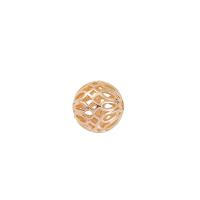 Perle creuse en laiton, Rond, Plaqué d'or, DIY & creux, 12mm, Environ Vendu par sac