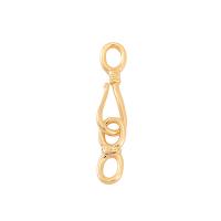 Brass Hook and Eye Clasp, real gold plated, DIY Approx 