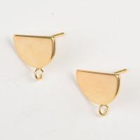 Brass Earring Drop Component, Dome, real gold plated, DIY Approx 