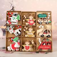 Holz Weihnachtsbaum-Dekoration, handgemacht, Niedlich & verschiedene Stile für Wahl, 75x65mm, verkauft von Box