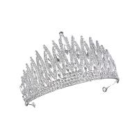 Bridal Tiaras, Zinc Alloy, with Crystal, plated, for woman & with rhinestone 140*75mm,320mm 