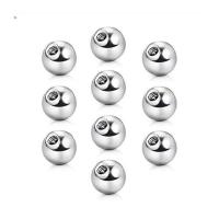 304 Stainless Steel Piercing Earring Findings, Round, polished, DIY silver color 