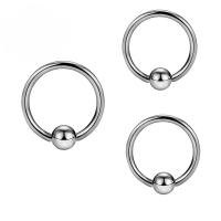 Titanium Nose Piercing Jewelry, Donut, polished, fashion jewelry & Unisex, silver color 