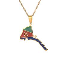 Titanium Steel Jewelry Necklace, plated, fashion jewelry & Unisex & enamel, multi-colored Approx 19.69 Inch 