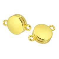 Zinc Alloy Magnetic Clasp, Flat Round, gold color plated, DIY Approx 1.5mm 