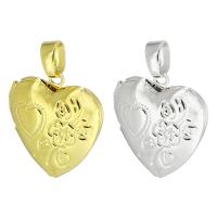 Brass Locket Pendants, Heart, plated, DIY Inner Approx 7mm 