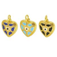 Enamel Brass Pendants, Heart, high quality gold color plated Approx 4mm 