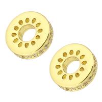Brass Spacer Beads, Donut, high quality plated, micro pave cubic zirconia Approx 3.5mm 