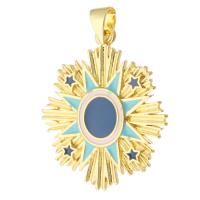 Enamel Brass Pendants, gold color plated, fashion jewelry & DIY & for woman, two different colored Approx 3.5mm 