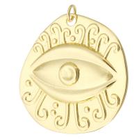 Brass Jewelry Pendants, Evil Eye, gold color plated, fashion jewelry & DIY & for woman, golden Approx 3mm 