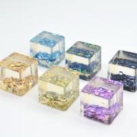 Acrylic Hair Accessories DIY Findings, with Sequins, Square 