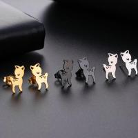 Stainless Steel Stud Earring, 304 Stainless Steel, Deer, Vacuum Ion Plating, fashion jewelry & for woman 