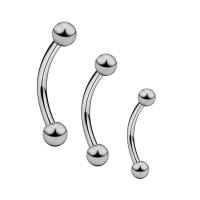 Titanium tongue ring, polished, fashion jewelry silver color 