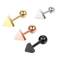 Titanium Steel Piercing Earring, Triangle, Vacuum Ion Plating, fashion jewelry & Unisex 