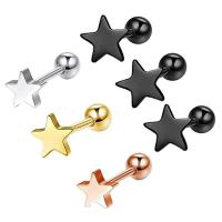 Stainless Steel Ear Piercing Jewelry, 304 Stainless Steel, Star, Vacuum Ion Plating, fashion jewelry & Unisex 