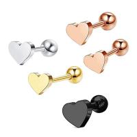 Stainless Steel Ear Piercing Jewelry, 304 Stainless Steel, Heart, Vacuum Ion Plating, fashion jewelry & Unisex 