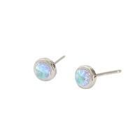 Sterling Silver Stud Earring, 925 Sterling Silver, with Moonstone & turquoise & Agate, platinum plated & for woman 