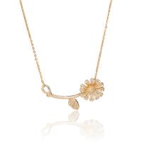 Brass, with 1.96 inch extender chain, Flower, gold color plated, for woman Approx 15.74 Inch 