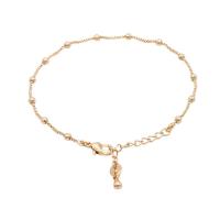 Brass Anklet, gold color plated & for woman 