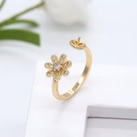 Wholesale Brass Ring Setting, gold color plated, Adjustable & micro pave cubic zirconia & for woman, 22mm 