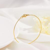 Bracelet en laiton, Placage de couleur d'or, bijoux de mode & pour femme, 60mm, Vendu par PC