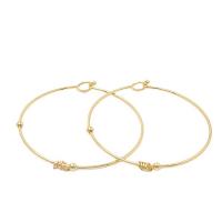 Brass Bangle, gold color plated & for woman, 60mm 