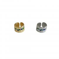 Brass Cuff Finger Ring, plated, Adjustable & for woman & enamel 