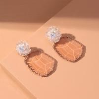 Cubic Zircon (CZ) Drop Earring, Zinc Alloy, fashion jewelry & micro pave cubic zirconia & for woman 