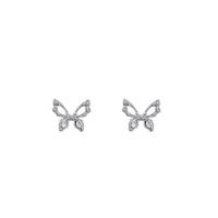 Zinc Alloy Rhinestone Stud Earring, Butterfly, high quality plated, fashion jewelry & for woman & with rhinestone, golden 