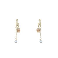 Plastic Pearl Zinc Alloy Earring, with ABS Plastic Pearl, high quality plated, fashion jewelry & for woman, golden 