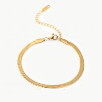 Stainless Steel Chain Bracelets, 304 Stainless Steel, with 6.8cm extender chain, Vacuum Ion Plating, for woman, golden Approx 18.5 cm 
