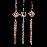 Edelstahl Schwimm Charme-Halskette, Messing, QuasteTroddel, plattiert, für Frau & hohl, keine, 60-80mm, Länge:ca. 38 cm, verkauft von PC