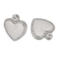 pendentifs de cœur en inox , 201 acier inoxydable, coeur, bijoux de mode & unisexe, couleur originale Environ 1mm, Vendu par PC